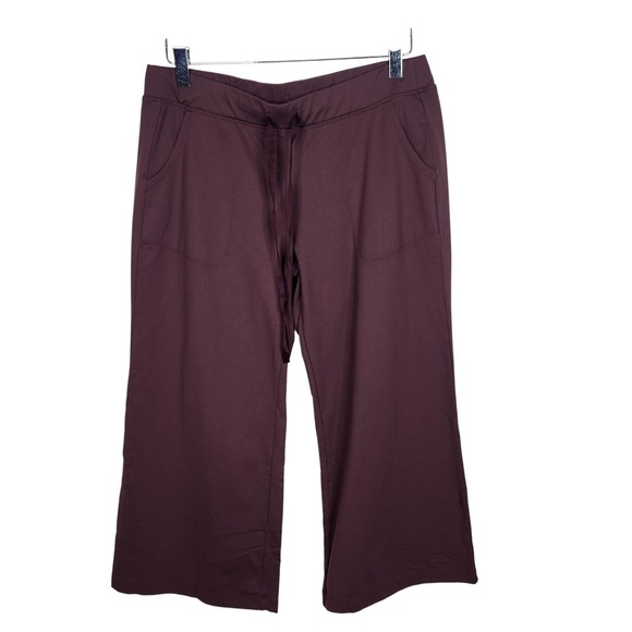 Patagonia Pants - PATAGONIA Pants Womens Medium Eggplant‎ Capri Wide Leg Drawstring Pockets